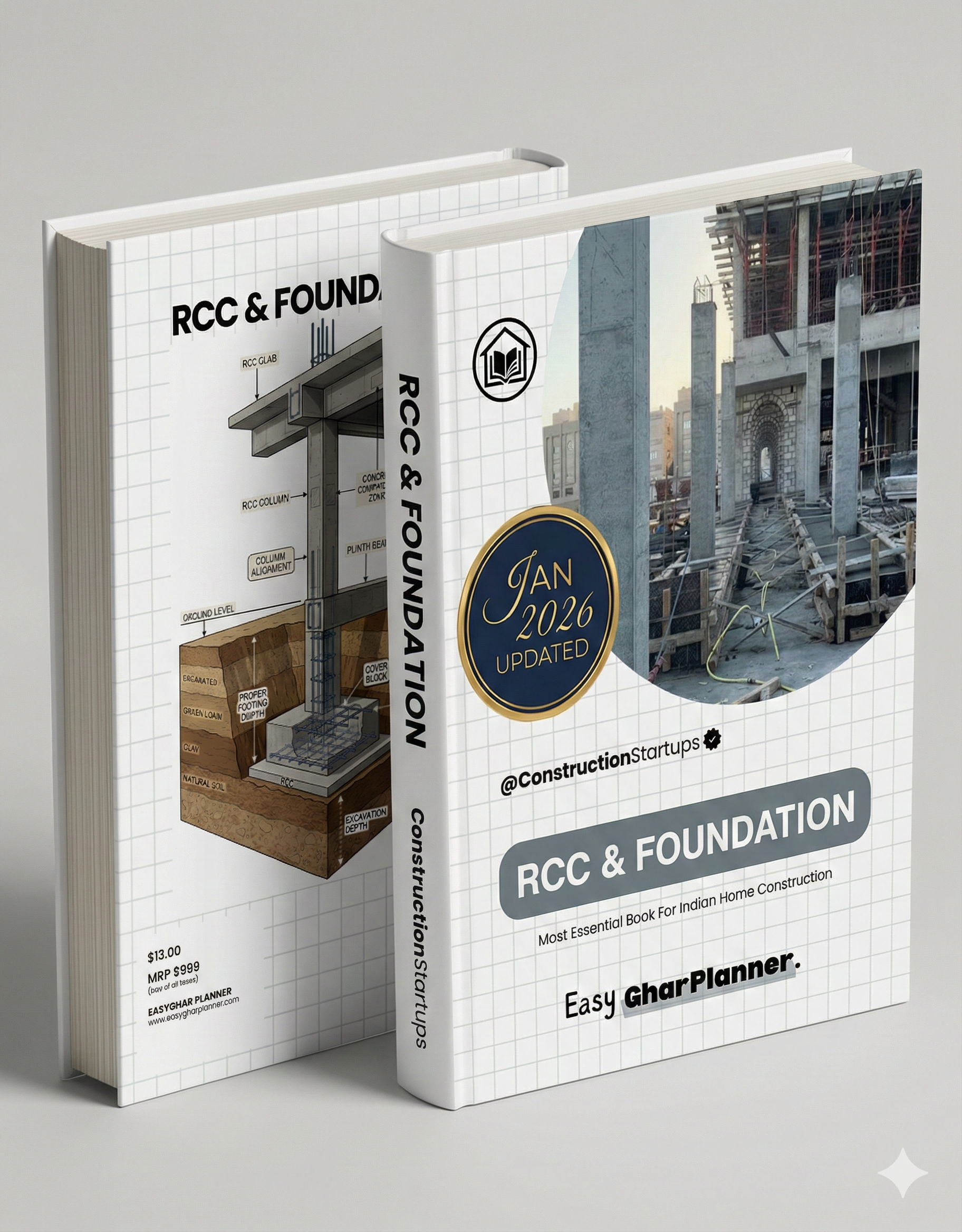 RCC & Foundation Book [ 1 Printed+ ebook ] EasyGhar Planner™ Dec 2025 Edition